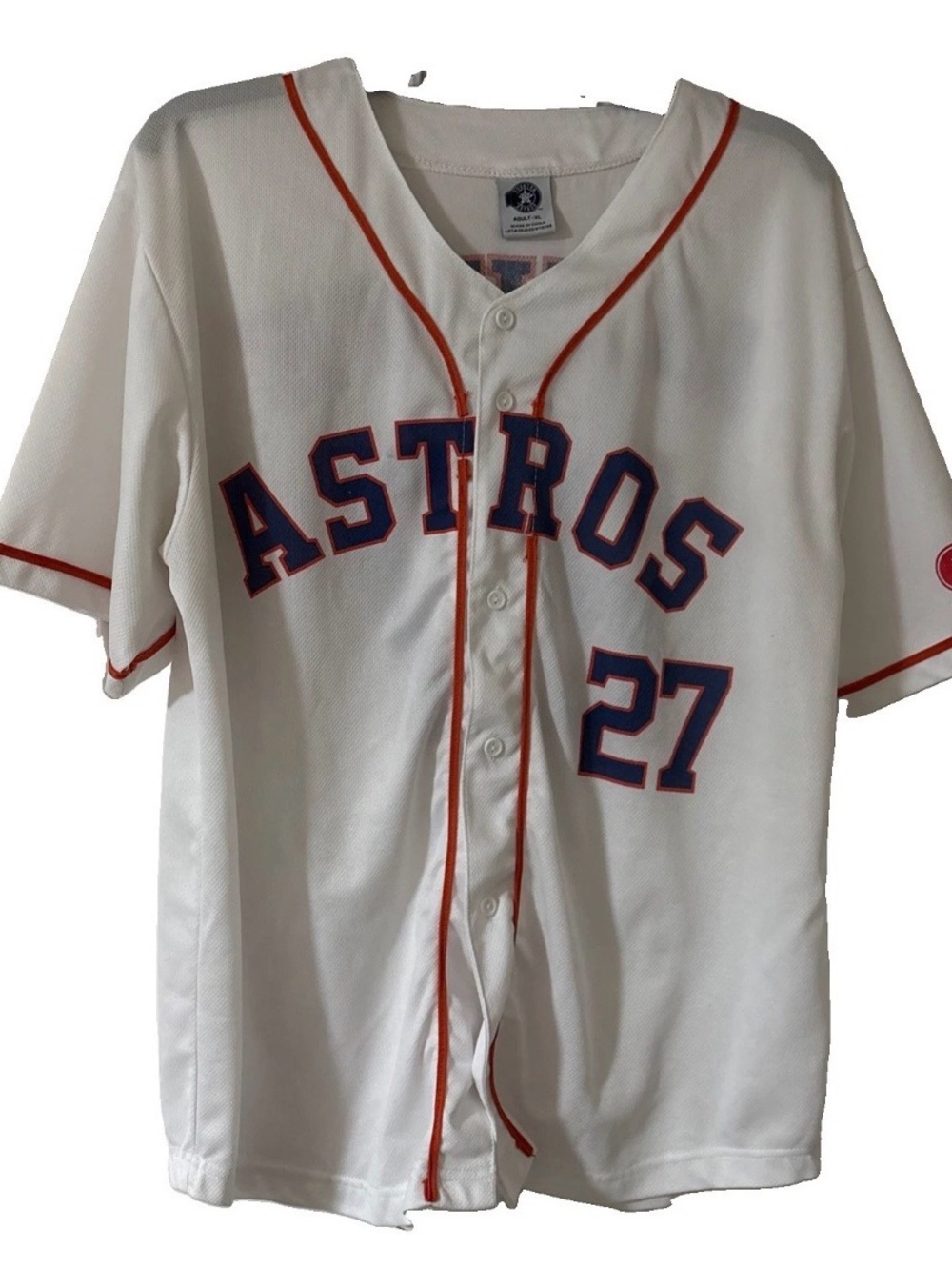 Houston Astros Altuve 27 Jersey Button Down White Polyester BaseballMLB Adult XL